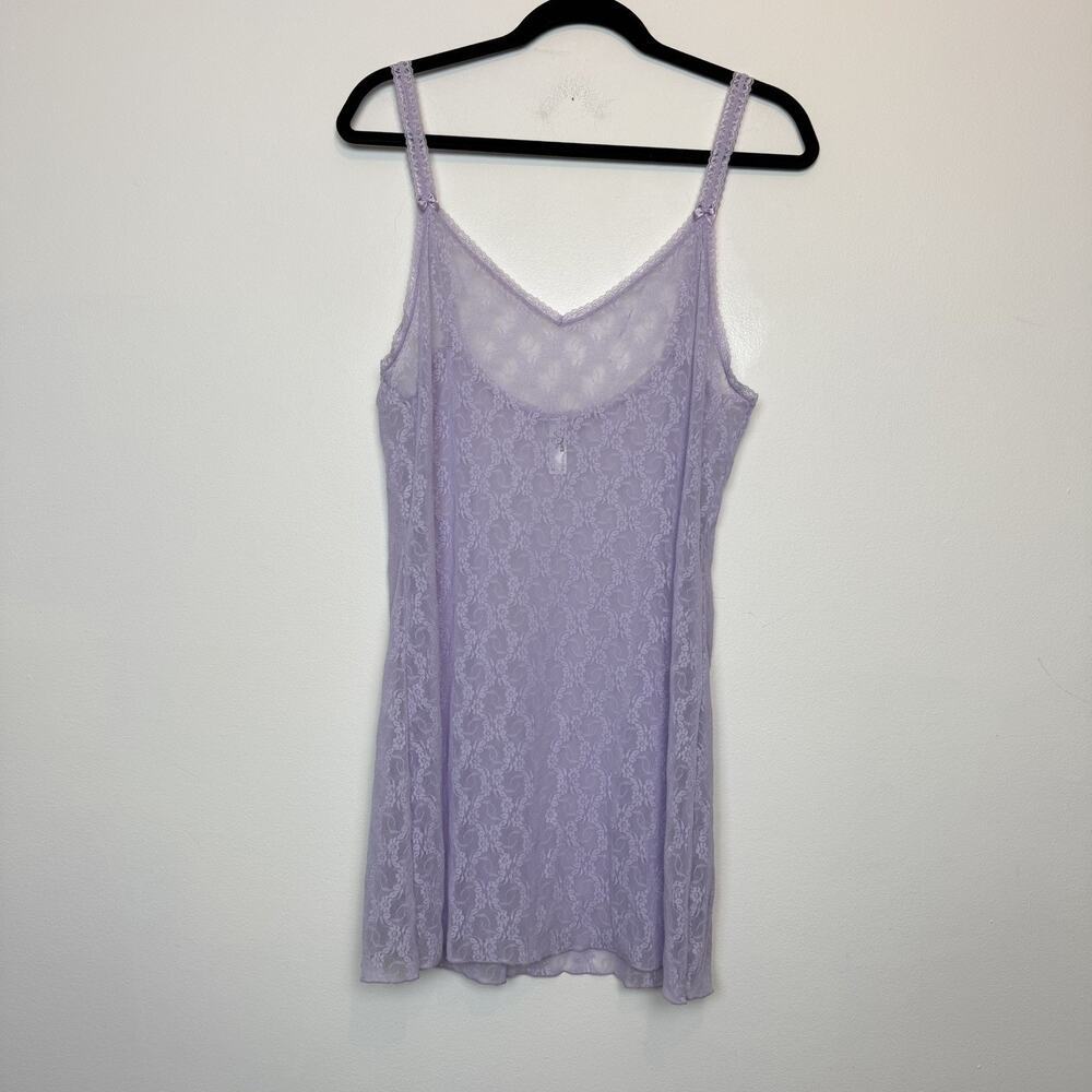 Vintage y2k B Tempted lilac lace slip dress sheer festival coquette XL